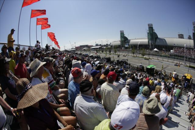 The enthusiastic fans of Toronto wait for the cars to be gridded -- Photo by: Shawn Gritzmacher