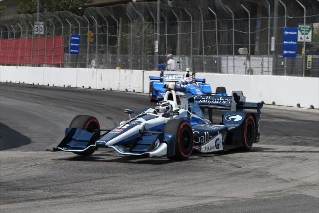 Max Chilton dives into Turn 8 during the final warmup for the Honda Indy Toronto -- Photo by: Chris Jones