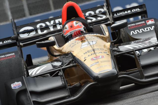 James Hinchcliffe soars out of Turn 8 during the Honda Indy Toronto -- Photo by: Chris Owens