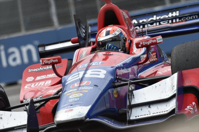 Alexander Rossi soars out of Turn 8 during the Honda Indy Toronto -- Photo by: Chris Owens