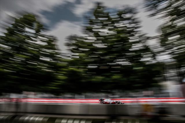 Graham Rahal streaks toward Turn 1 during the final warmup for the Honda Indy Toronto -- Photo by: Shawn Gritzmacher