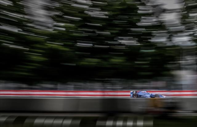 Tony Kanaan streaks toward Turn 1 during the final warmup for the Honda Indy Toronto -- Photo by: Shawn Gritzmacher