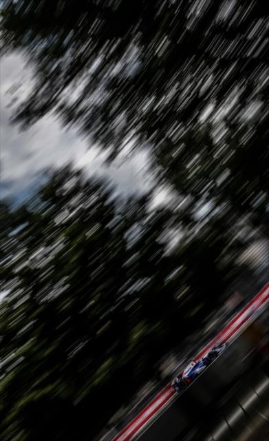 Takuma Sato streaks toward Turn 1 during the final warmup for the Honda Indy Toronto -- Photo by: Shawn Gritzmacher
