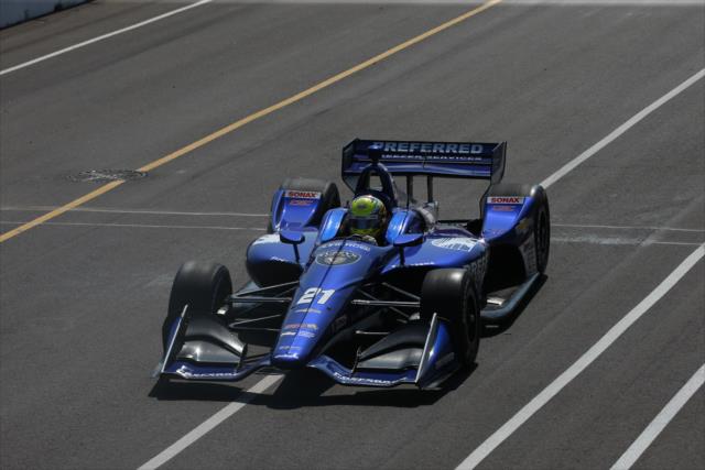 Spencer Pigot rolls down the frontstretch prior to the start of the Honda Indy Toronto -- Photo by: Chris Jones