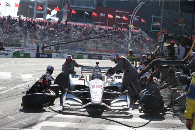 Will Power comes in for tires and fuel on pit lane during the Honda Indy Toronto -- Photo by: Chris Jones