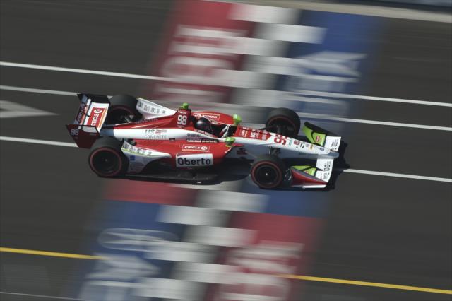 Marco Andretti streaks across the start-finish line during the Honda Indy Toronto -- Photo by: Chris Owens