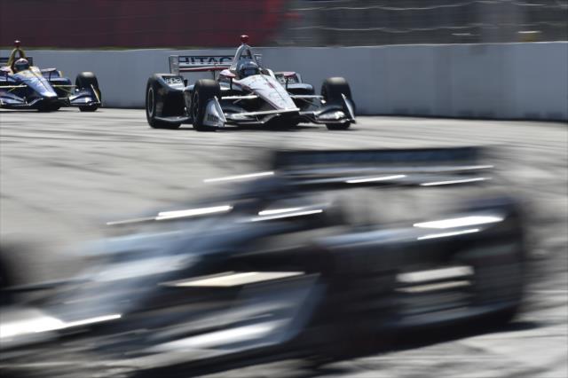 Josef Newgarden chases down the field into Turn 1 during the Honda Indy Toronto -- Photo by: Chris Owens