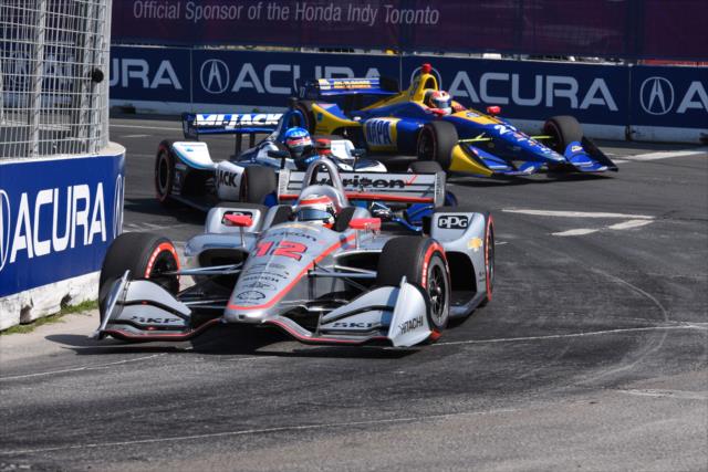 Will Power leads a group into Turn 3 during the Honda Indy Toronto -- Photo by: James  Black
