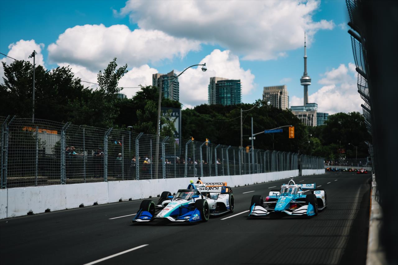 Rinus VeeKay and Josef Newgarden - Ontario Honda Dealers Indy Toronto - By: Joe Skibinski -- Photo by: Joe Skibinski