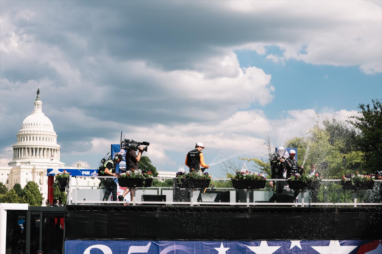 Christian Lundgaard, Kyle Kirkwood and Will Power - Freedom 250 Grand Prix of Washington D.C. - By: Joe Skibinski -- Photo by: Joe Skibinski