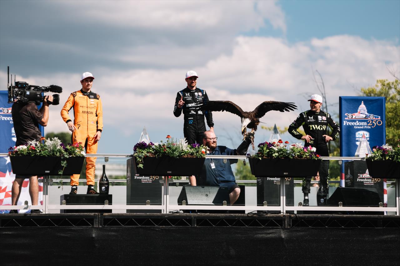 Christian Lundgaard, Kyle Kirkwood and Will Power - Freedom 250 Grand Prix of Washington D.C. - By: Joe Skibinski -- Photo by: Joe Skibinski