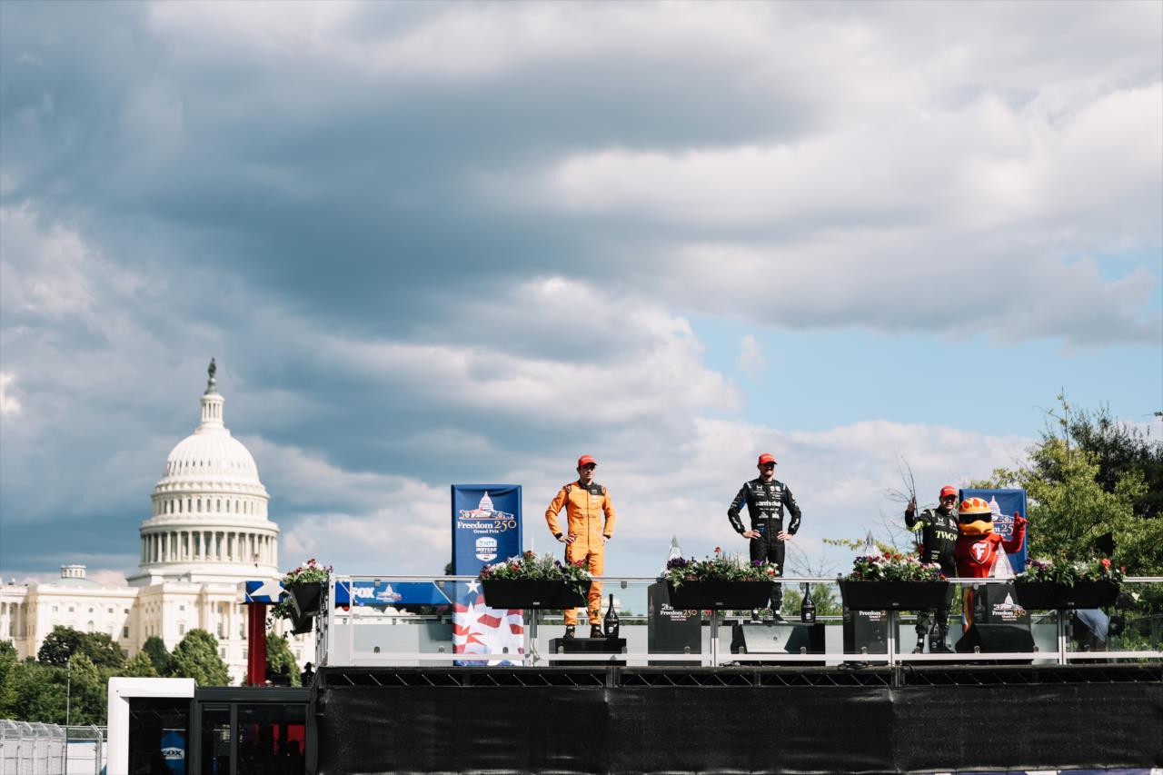 Christian Lundgaard, Kyle Kirkwood, Will Power and Firehawk - Freedom 250 Grand Prix of Washington D.C. - By: Joe Skibinski -- Photo by: Joe Skibinski