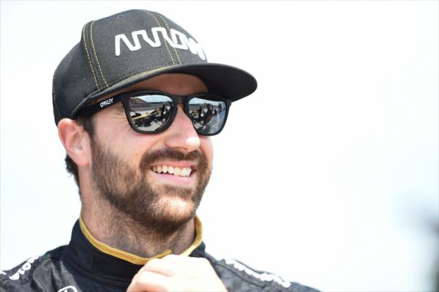 James Hinchcliffe waits along pit lane during the tire test at Watkins Glen International -- Photo by: Chris Owens