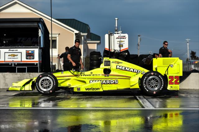 Team Penske and the No. 22 Menards Chevrolet of Simon Pagenaud on pit lane during the tire test at Watkins Glen International -- Photo by: Chris Owens