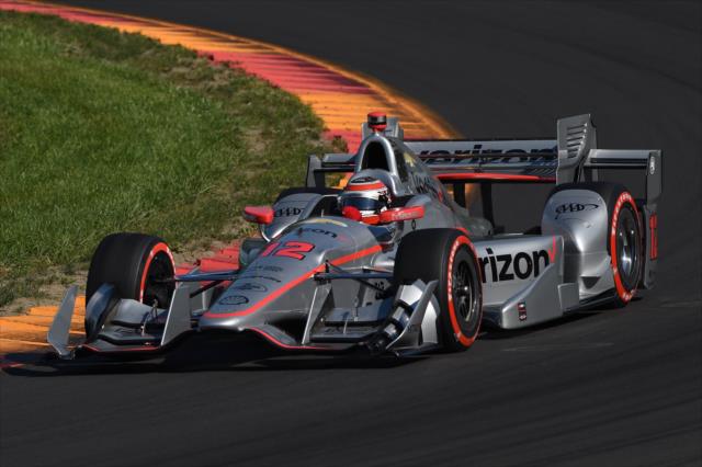 Will Power apexes Turn 7 in the Toe of the Boot section during qualifications the INDYCAR Grand Prix at The Glen at Watkins Glen International -- Photo by: Chris Owens