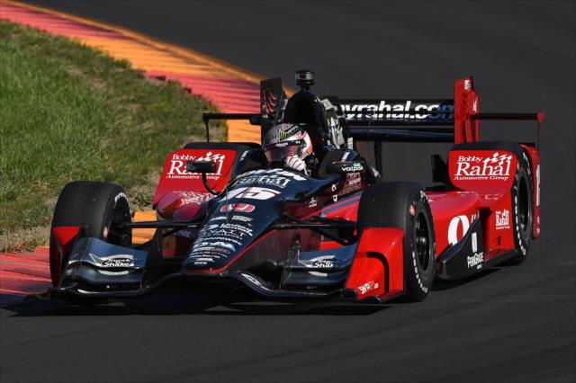 Graham Rahal apexes Turn 7 in the Boot section during qualifications the INDYCAR Grand Prix at The Glen at Watkins Glen International -- Photo by: Chris Owens