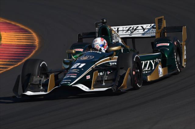 Josef Newgarden makes his exit of Turn 7 during qualifications the INDYCAR Grand Prix at The Glen at Watkins Glen International -- Photo by: Chris Owens