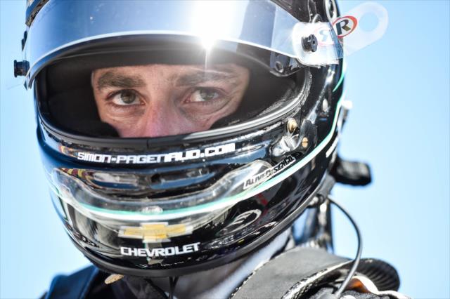 Simon Pagenaud waits along pit lane prior to qualifications the INDYCAR Grand Prix at The Glen at Watkins Glen International -- Photo by: Chris Owens