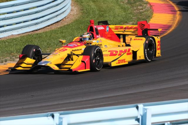 Ryan Hunter-Reay exits Turn 7 during the INDYCAR Grand Prix at The Glen from Watkins Glen International -- Photo by: Bret Kelley