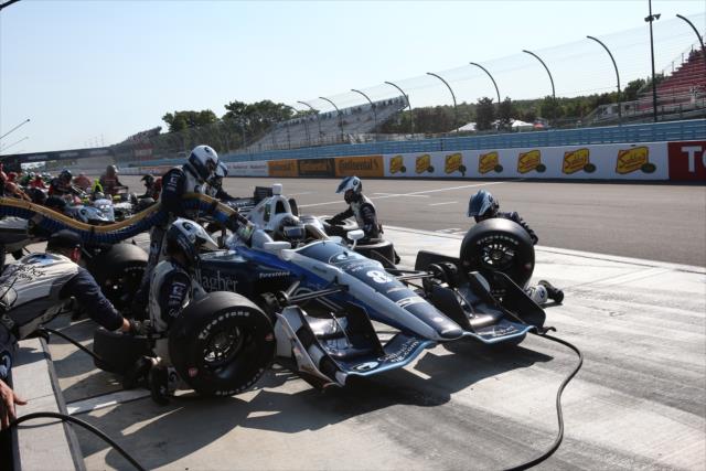 Max Chilton comes in for tires and fuel on pit lane during the INDYCAR Grand Prix at The Glen from Watkins Glen International -- Photo by: Chris Jones