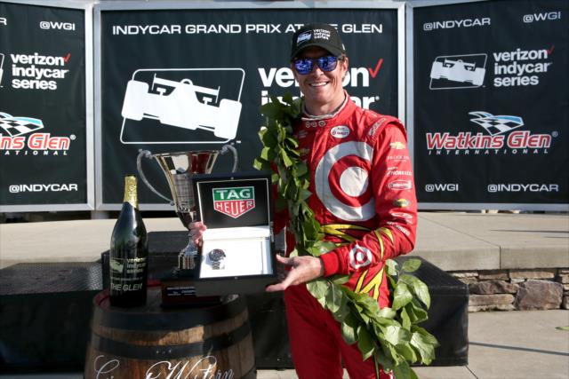 Scott Dixon with his TAG Heuer Winner's Watch following his win in the INDYCAR Grand Prix at The Glen from Watkins Glen International -- Photo by: Chris Jones
