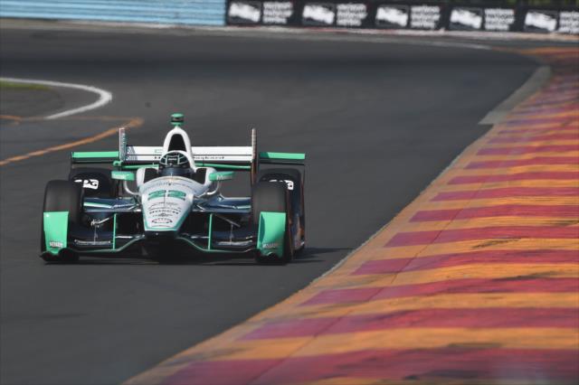 Simon Pagenaud sets up for Turn 2 during the INDYCAR Grand Prix at The Glen from Watkins Glen International -- Photo by: Chris Owens