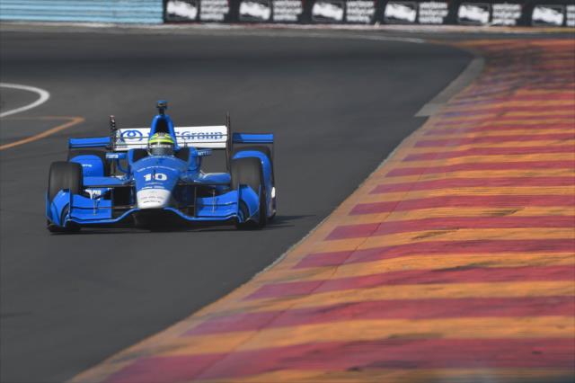 Tony Kanaan sets up for Turn 2 during the INDYCAR Grand Prix at The Glen from Watkins Glen International -- Photo by: Chris Owens