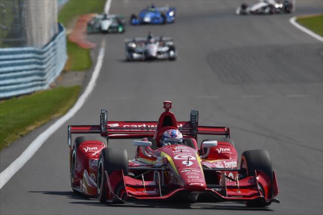 Scott Dixon sets up for Turn 10 during the INDYCAR Grand Prix at The Glen from Watkins Glen International -- Photo by: Chris Owens
