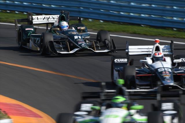 Josef Newgarden chases down the field setting up for Turn 11 during the INDYCAR Grand Prix at The Glen from Watkins Glen International -- Photo by: Chris Owens