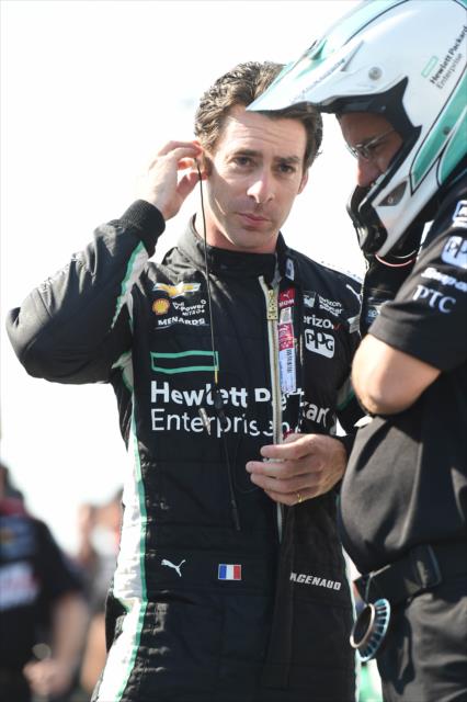 Simon Pagenaud gets prepared for the final warmup for the INDYCAR Grand Prix at The Glen from Watkins Glen International -- Photo by: Chris Owens