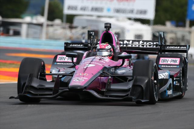 Jack Harvey sets up for Turn 5 during practice for the INDYCAR Grand Prix at The Glen from Watkins Glen International -- Photo by: Bret Kelley
