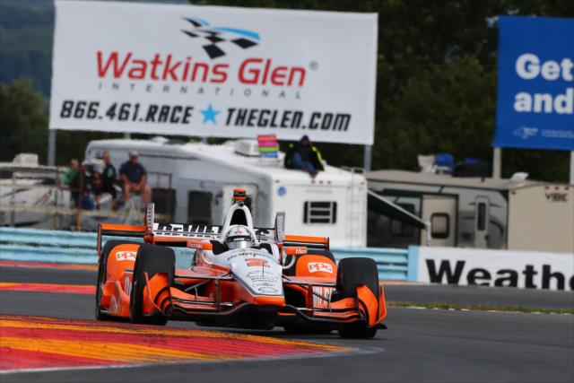 Josef Newgarden navigates the Bus Stop Chicane leading into Turn 5 during practice for the INDYCAR Grand Prix at The Glen from Watkins Glen International -- Photo by: Bret Kelley