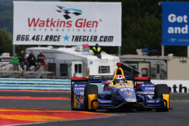 Alexander Rossi navigates the Bus Stop Chicane entering Turn 5 during practice for the INDYCAR Grand Prix at The Glen from Watkins Glen International -- Photo by: Bret Kelley