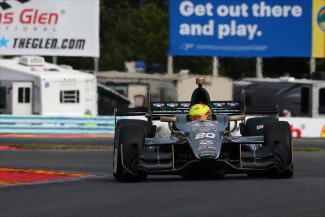 Spencer Pigot exits the Bus Stop Chicane prior to Turn 5 during practice for the INDYCAR Grand Prix at The Glen from Watkins Glen International -- Photo by: Bret Kelley