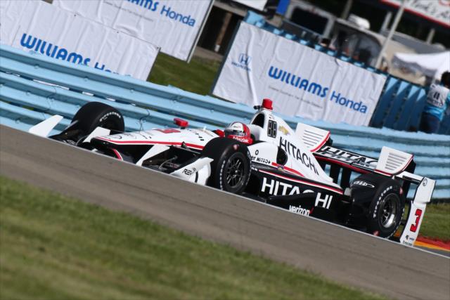 Helio Castroneves sails through the Outer Loop of Turn 5 during practice for the INDYCAR Grand Prix at The Glen from Watkins Glen International -- Photo by: Bret Kelley