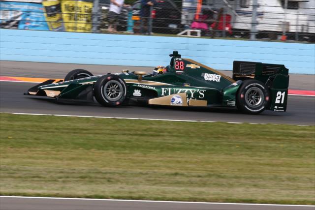 JR Hildebrand rumbles through the Bus Stop Chicane during practice for the INDYCAR Grand Prix at The Glen from Watkins Glen International -- Photo by: Bret Kelley