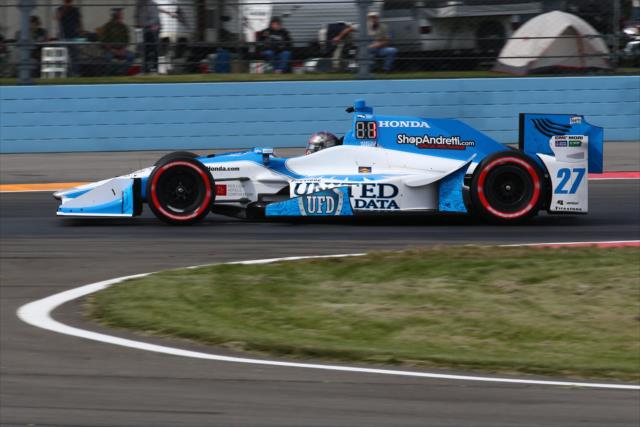 Marco Andretti rumbles through the Bus Stop Chicane during practice for the INDYCAR Grand Prix at The Glen from Watkins Glen International -- Photo by: Bret Kelley