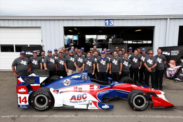 The A.J. Foyt Enterprises team supporting the #Race4Houston relief fund drive at Watkins Glen International -- Photo by: Chris Jones