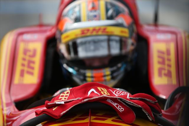 The gloves of Ryan Hunter-Reay ready to do battle on pit lane prior to practice for the INDYCAR Grand Prix at The Glen from Watkins Glen International -- Photo by: Chris Jones