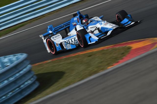 Marco Andretti thunders into Turn 8 during practice for the INDYCAR Grand Prix at The Glen from Watkins Glen International -- Photo by: Chris Owens