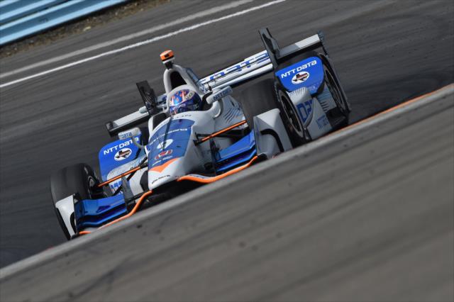 Scott Dixon thunders through Turn 8 during practice for the INDYCAR Grand Prix at The Glen from Watkins Glen International -- Photo by: Chris Owens