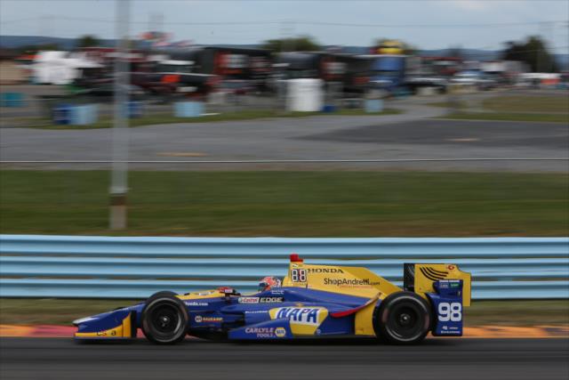 Alexander Rossi on course during qualifications for the INDYCAR Grand Prix at The Glen -- Photo by: Joe Skibinski
