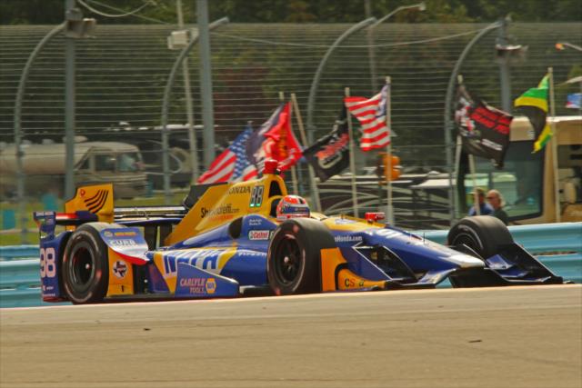 Alexander Rossi exits Turn 10 during practice for the INDYCAR Grand Prix at The Glen from Watkins Glen International -- Photo by: Mike Harding